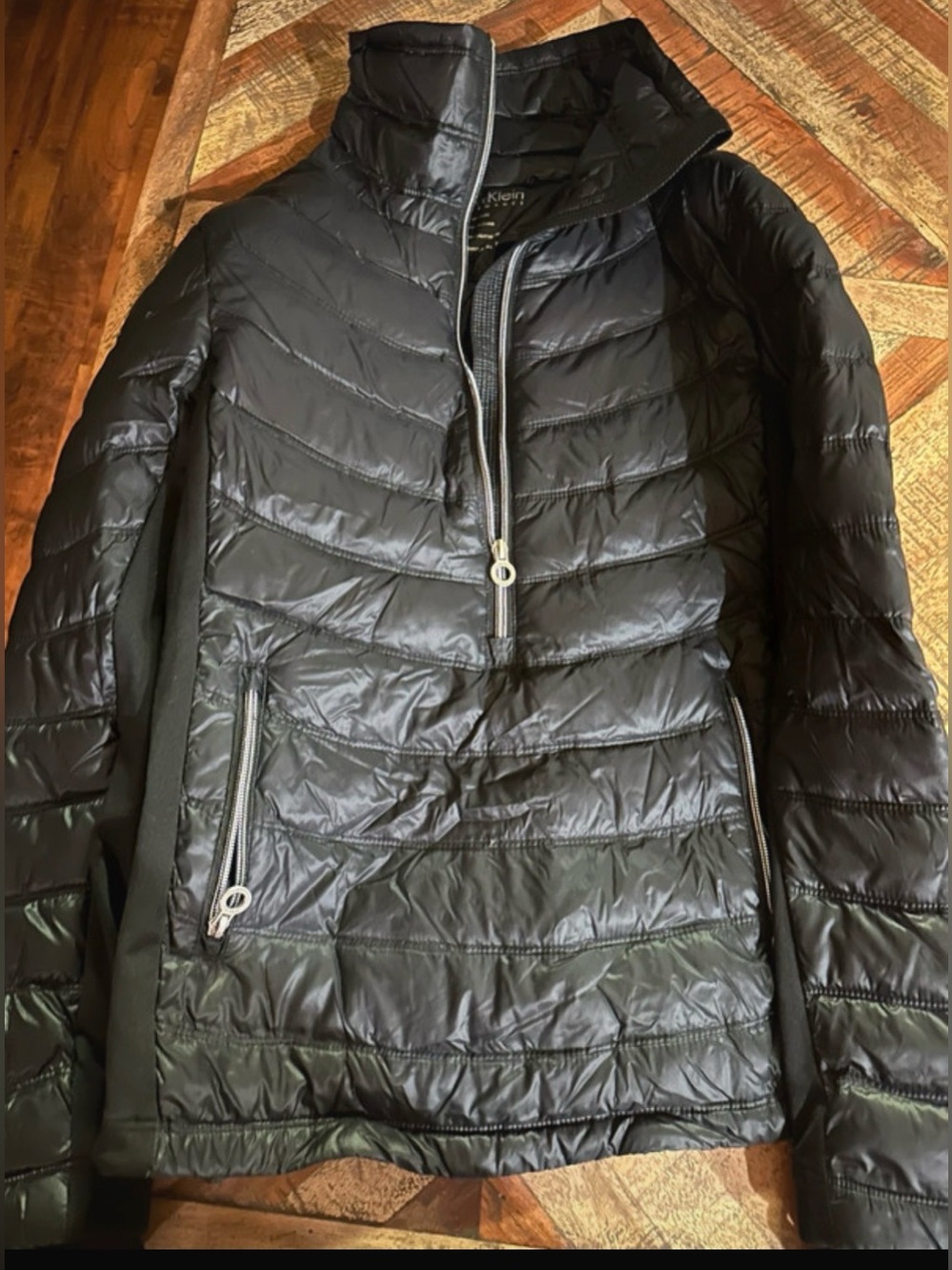 Calvin Klein Black Quilted Half-Zip Puffer Jacket